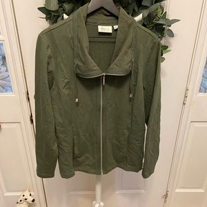 d & co Active Army Green Olive Green Full Zip Jacket M